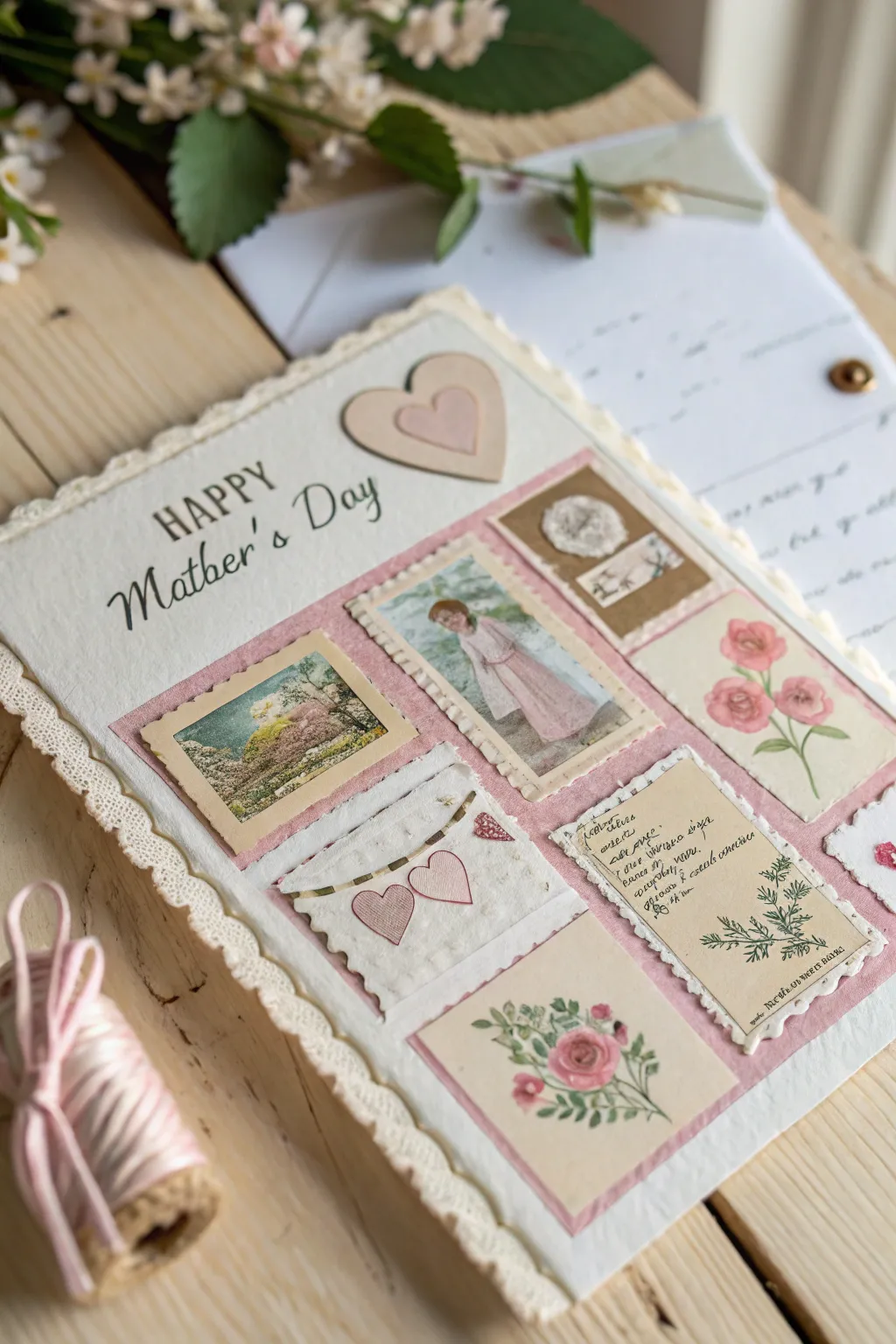A heartfelt collage of love, celebrating the art of handmade Mother's Day cards with a touch of Scandinavian elegance.