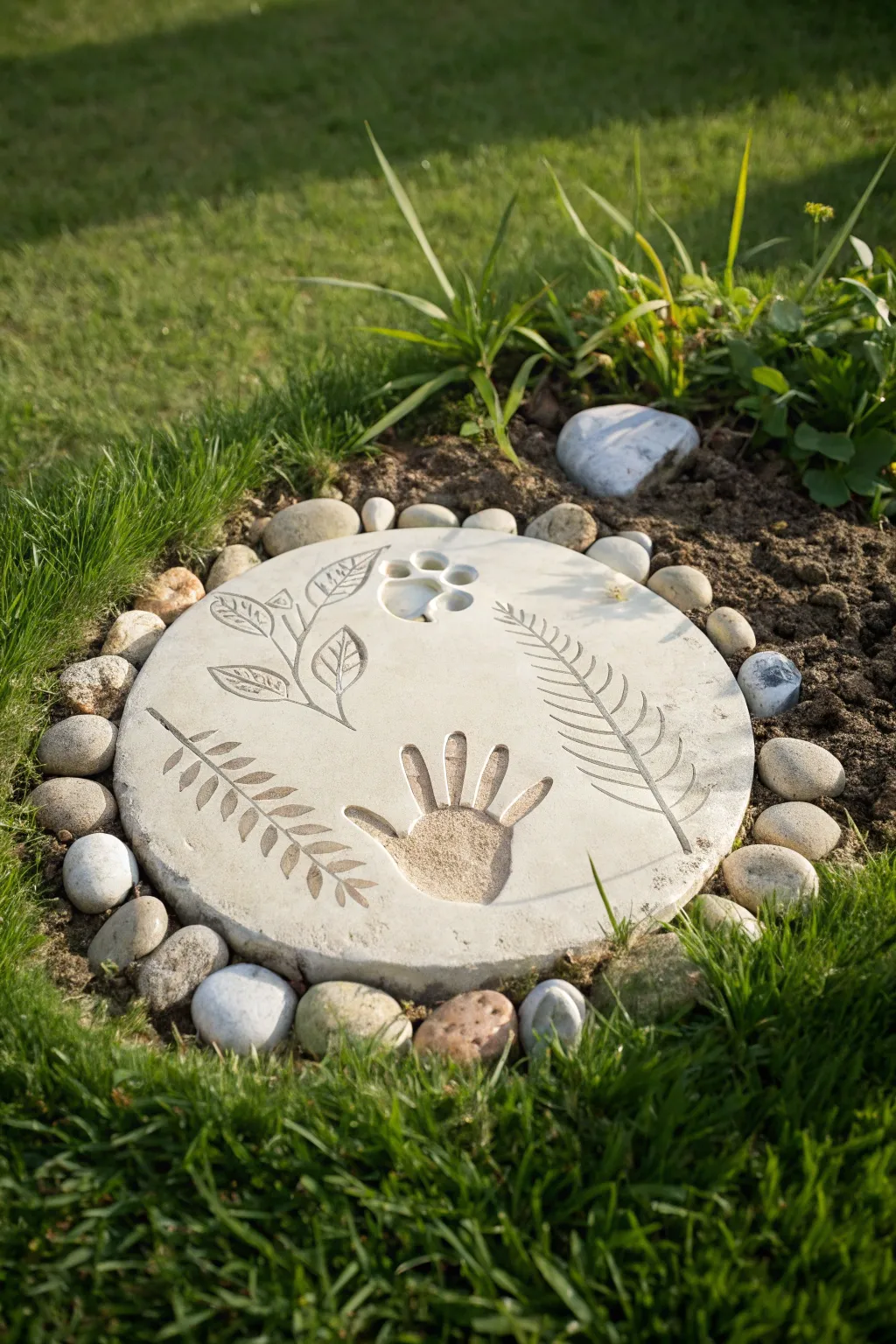 Step into memories: Handcrafted stepping stones with personal touch.
