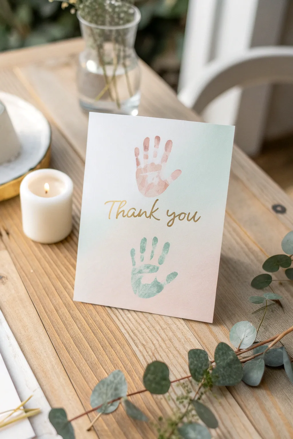 Craft a heartfelt message with personalized elegance in every handprint.