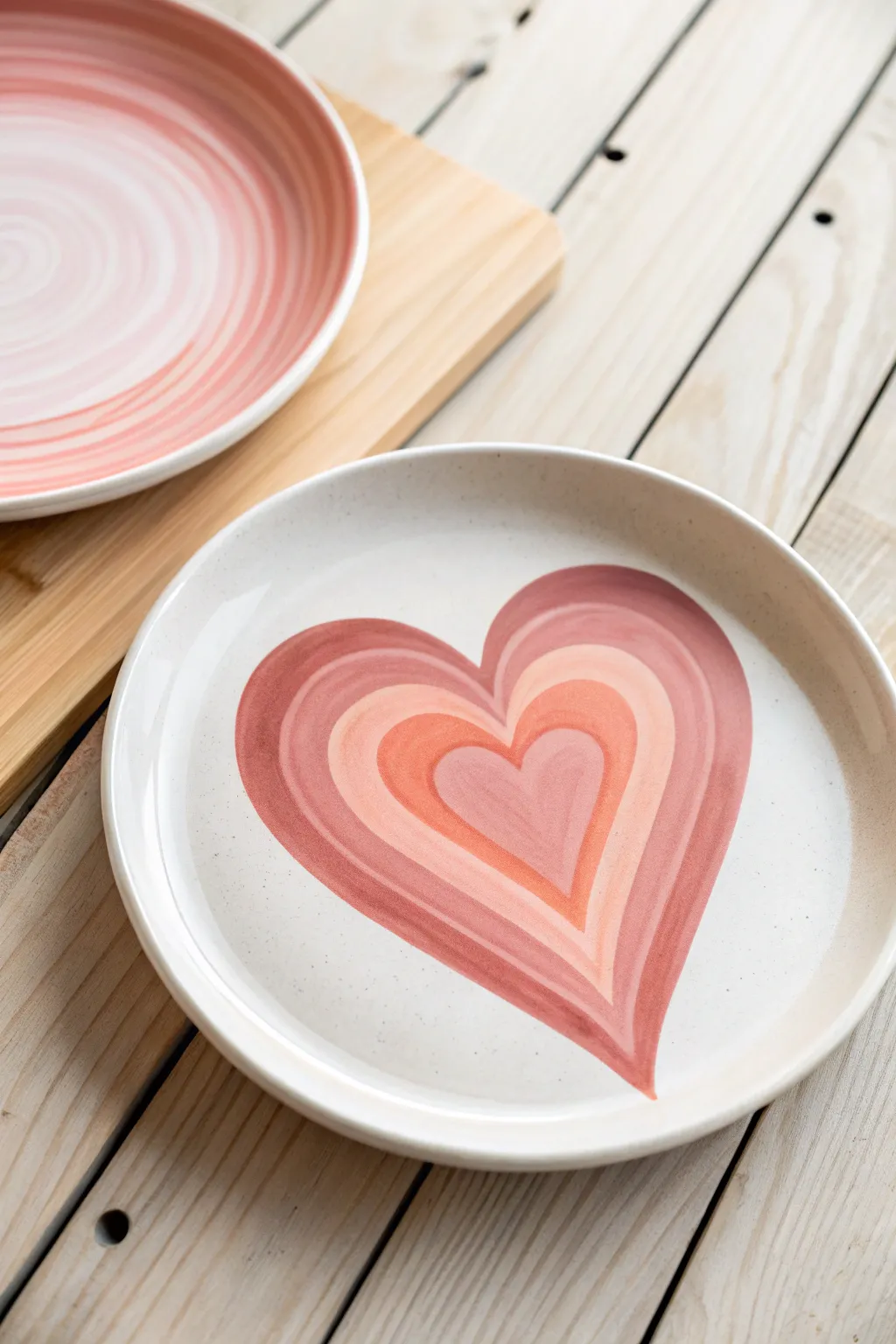 Embrace the art of subtlety with this beautifully blended heart gradient plate design.