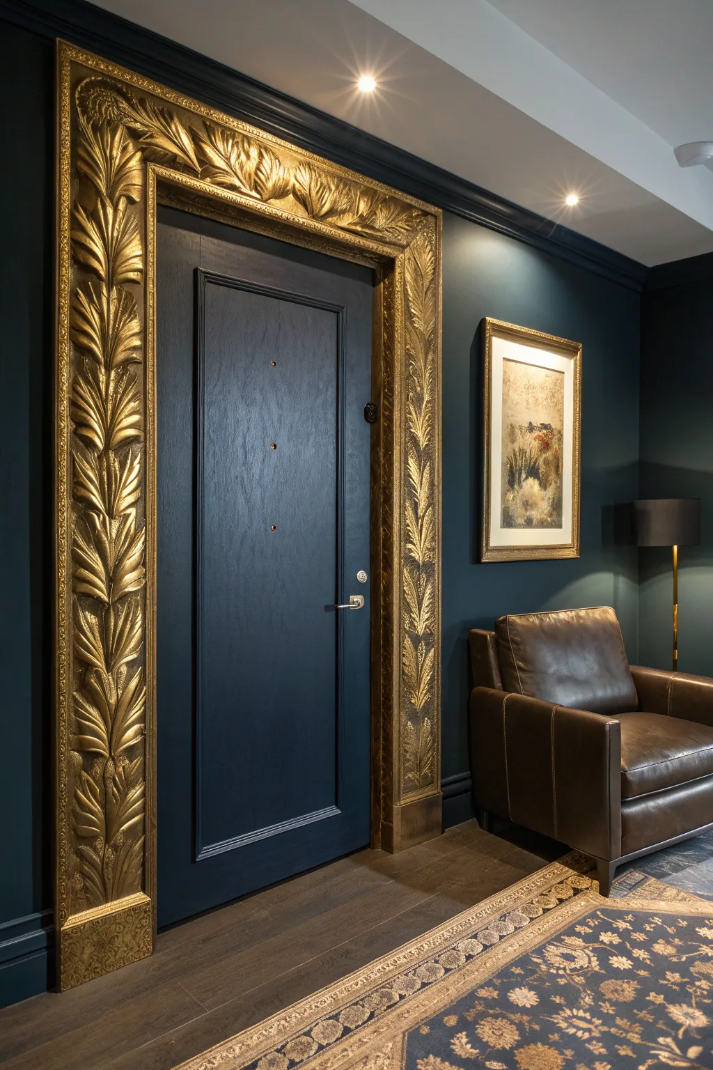 Unlock mystery and elegance with a hidden art frame door.