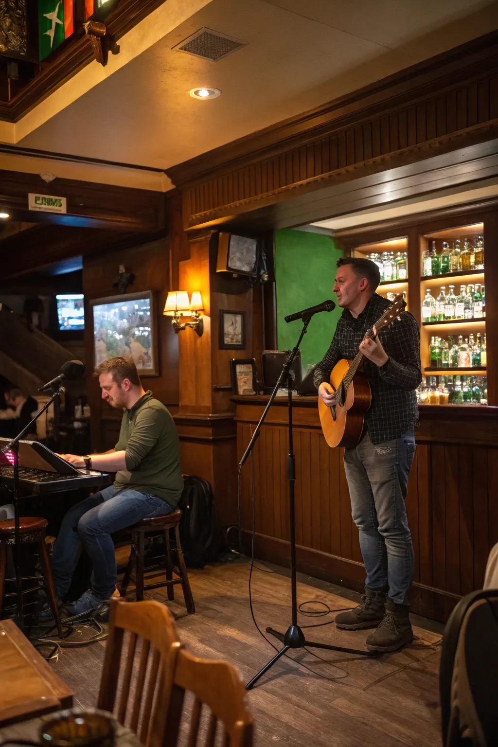 A live music space adds energy and liveliness to your home pub.