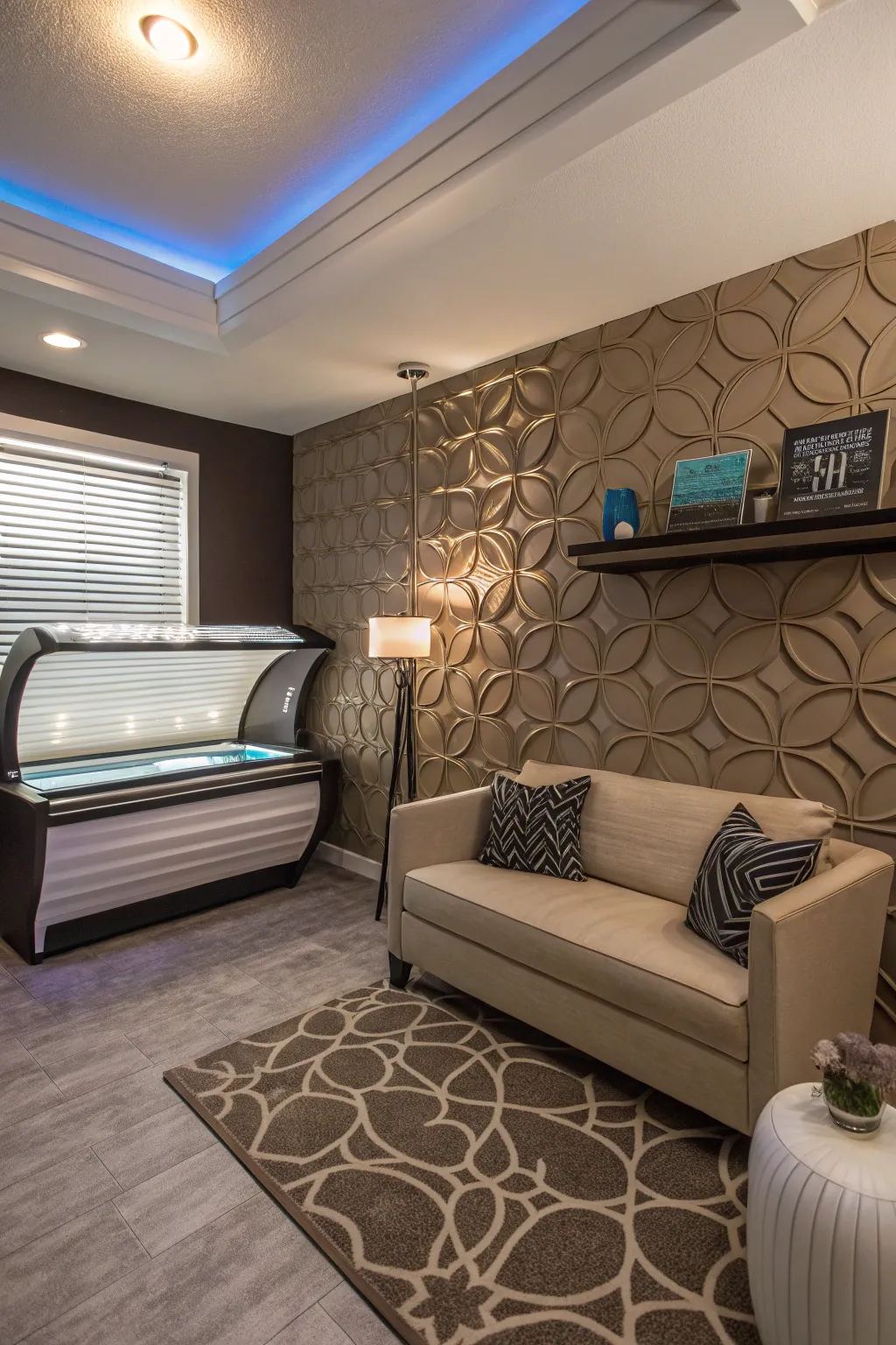Textured walls add depth and character to your space.