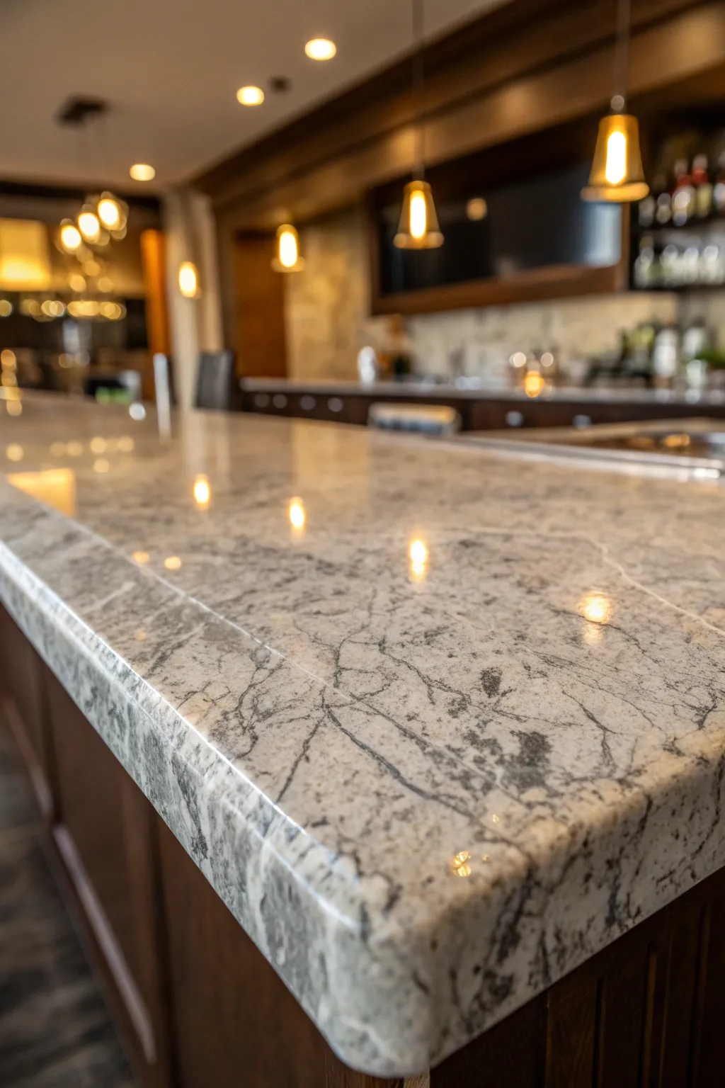 Elevate your space with the timeless elegance of a natural stone bar top.