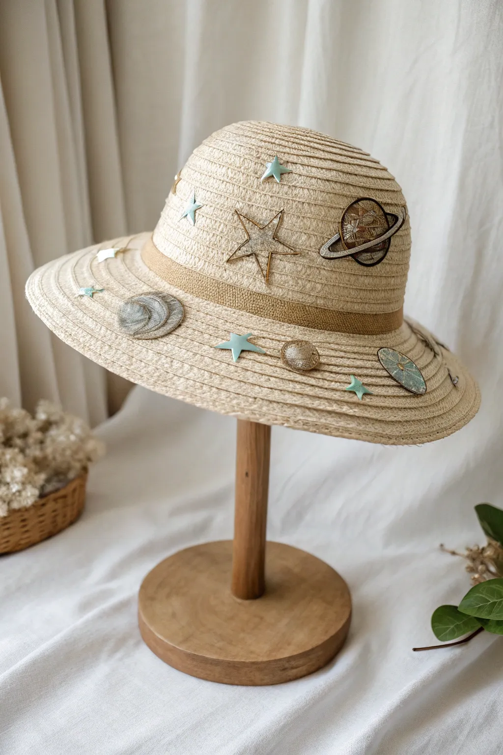 Elevate your Easter style with a celestial touch: Discover the beauty of a space-themed bonnet.