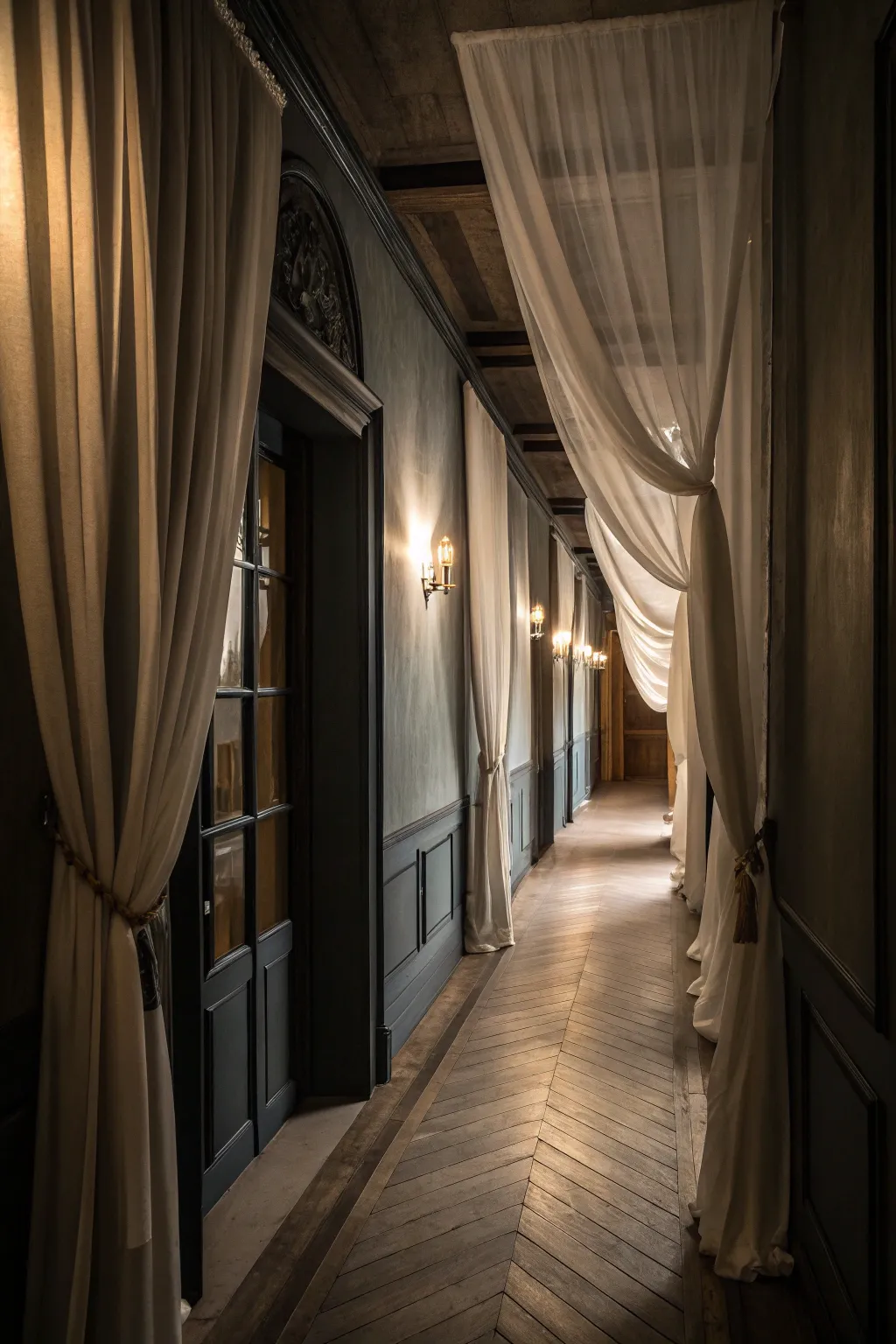 Step into a hauntingly beautiful hallway where simplicity meets suspense. #HauntingHallway #ScandiBoho
