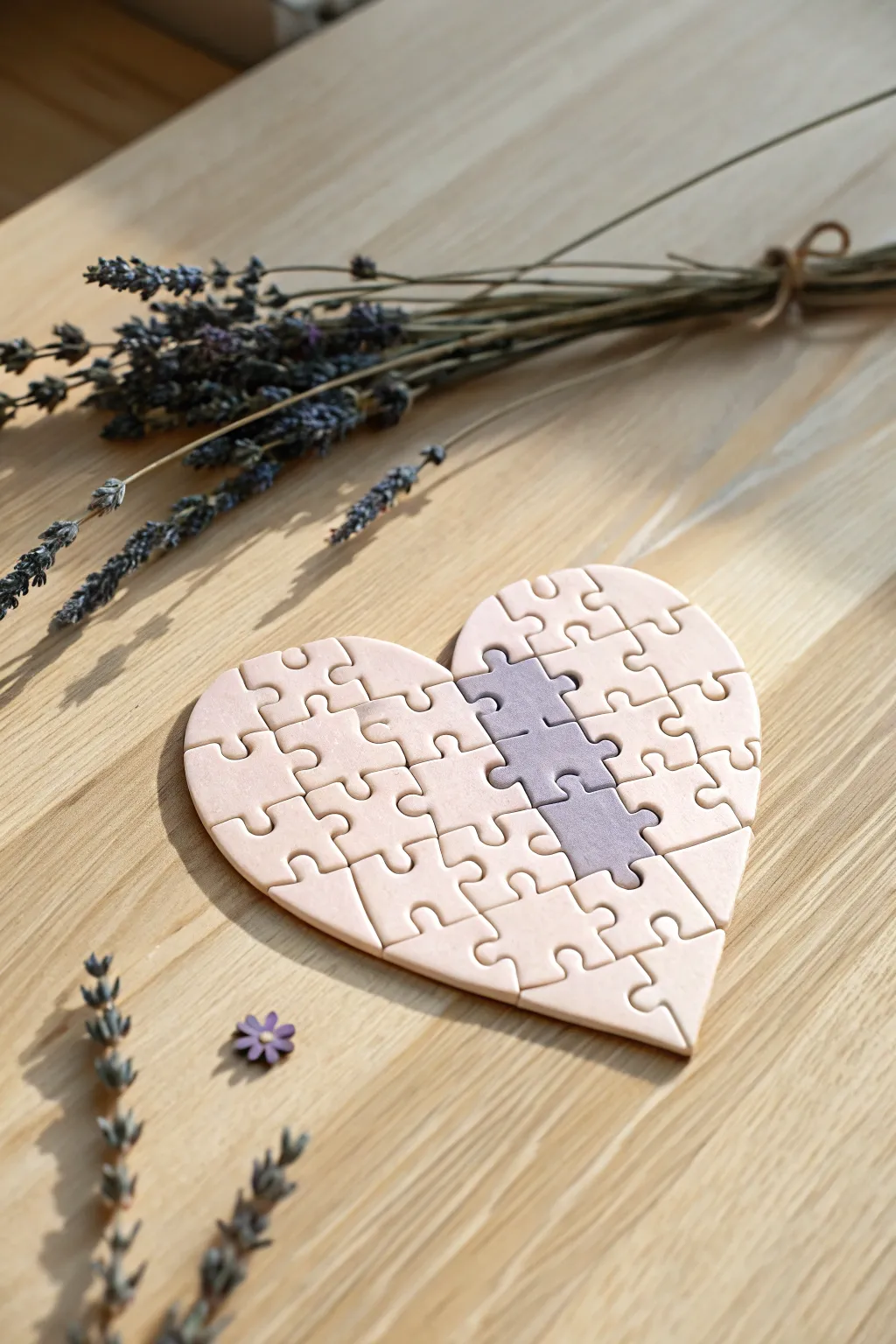 A perfect fit: Celebrate love with a handcrafted puzzle piece heart.