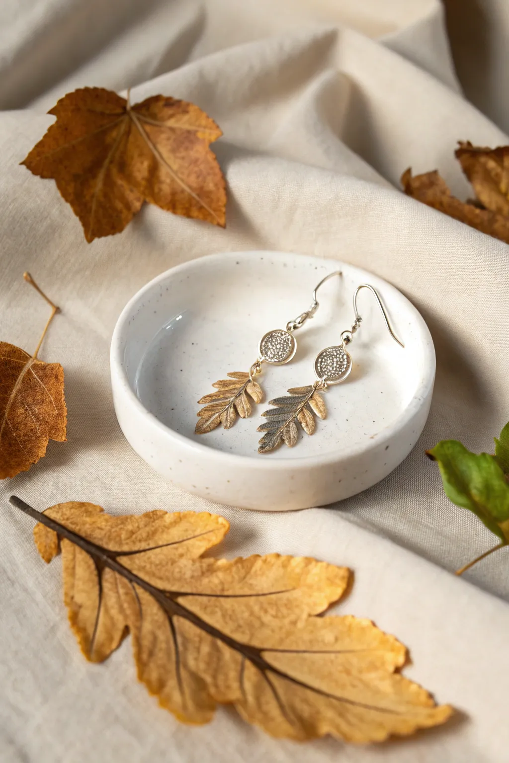 Capture the essence of the season with a minimalist earring display.