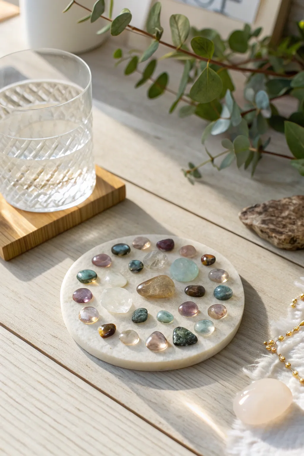 Elevate your table setting with these exquisite resin stone coasters, capturing the essence of a crystal garden in minimalist design.