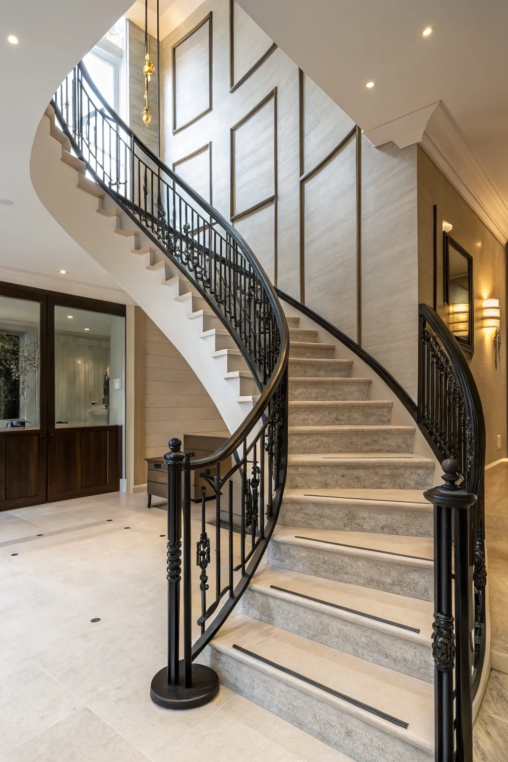 Elevate your space with the subtle sophistication of a matte black stair railing.