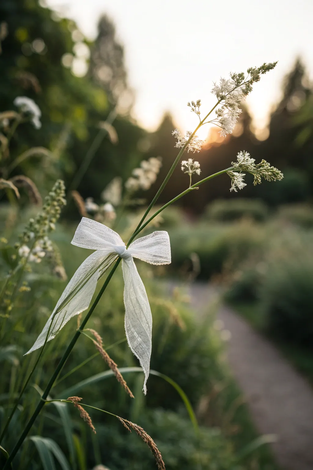 Elegant and eco-friendly: Transforming plastic bags into garden helpers with style.