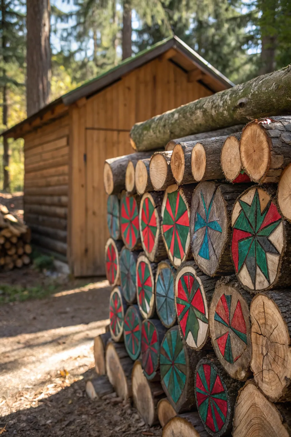Transform your firewood into a masterpiece with a splash of color and creativity. #DecorativeLogs
