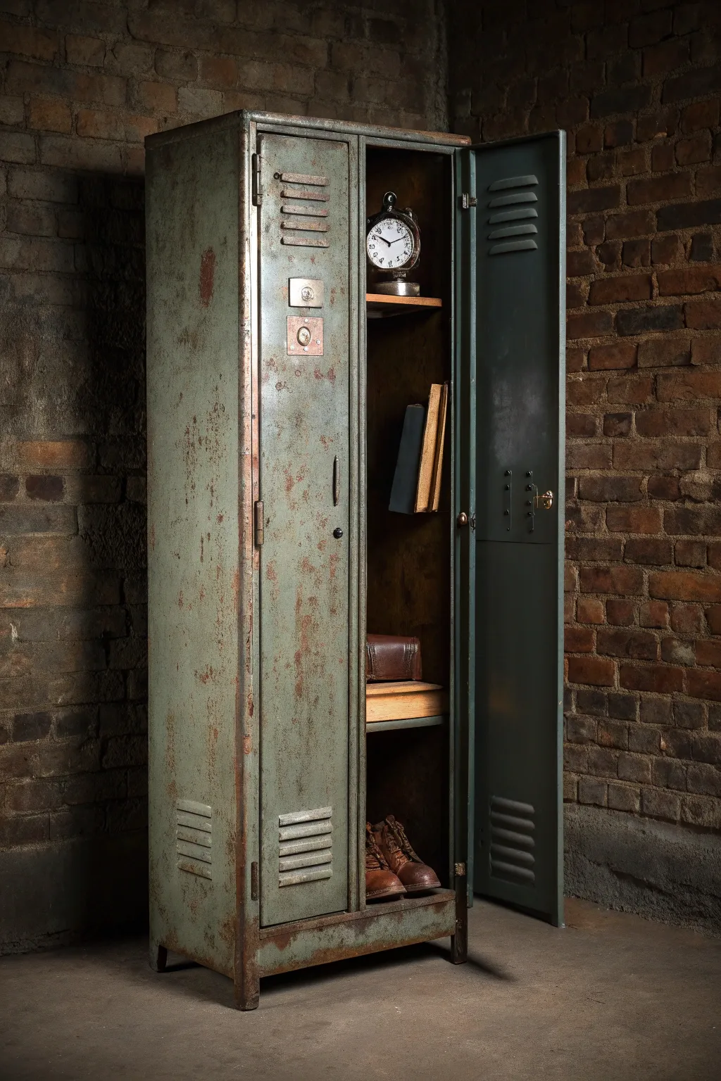 Elevate your space with the timeless appeal of vintage industrial lockers. Perfect for adding a nostalgic touch to any room.