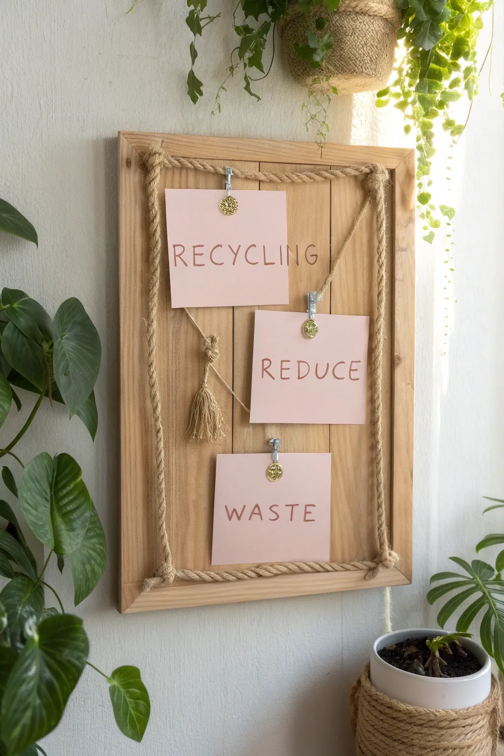 Stay inspired to go green with this chic, eco-friendly reminder board!