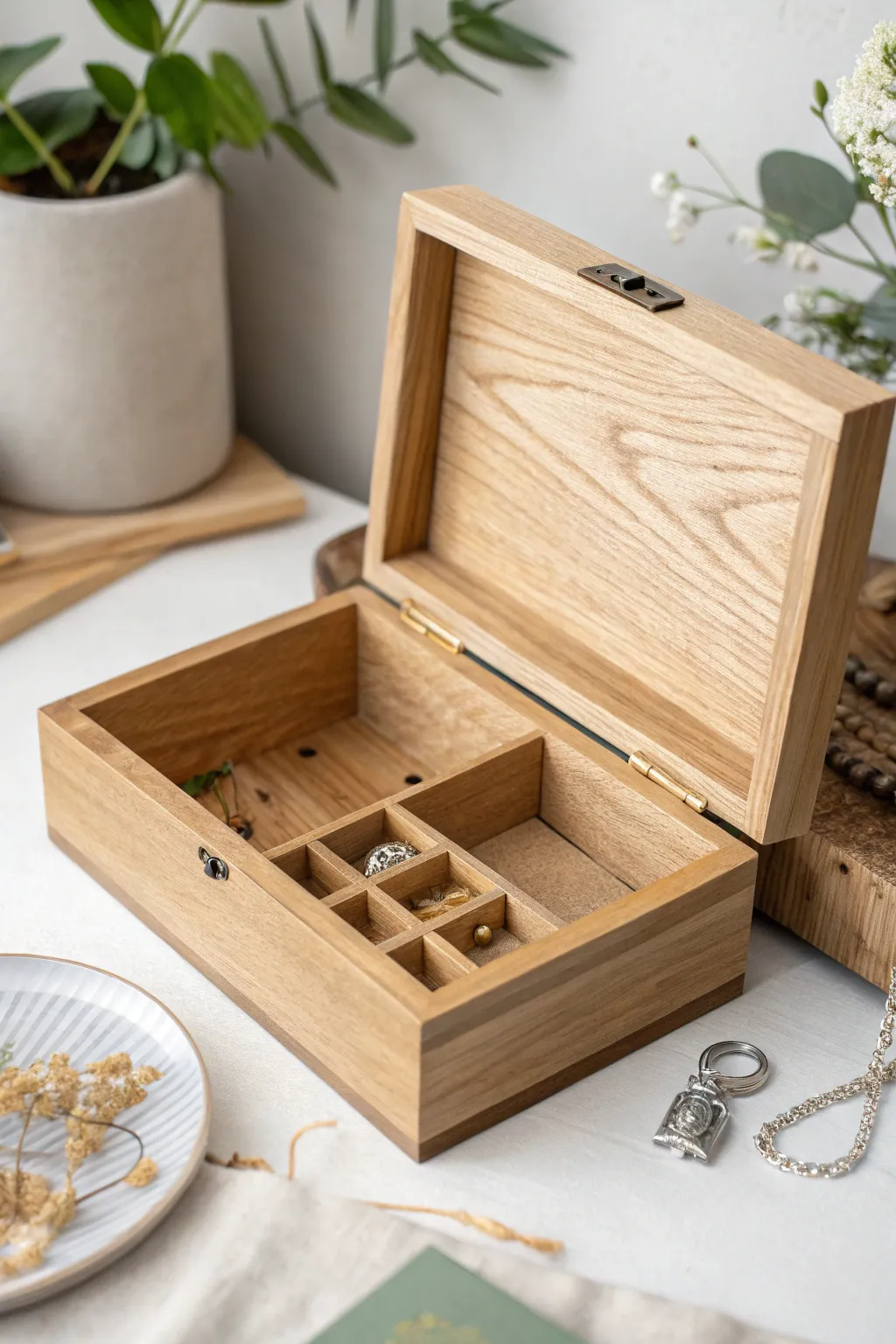 Discover the artistry of hidden treasures with this minimalist jewelry box, where simplicity meets surprise.