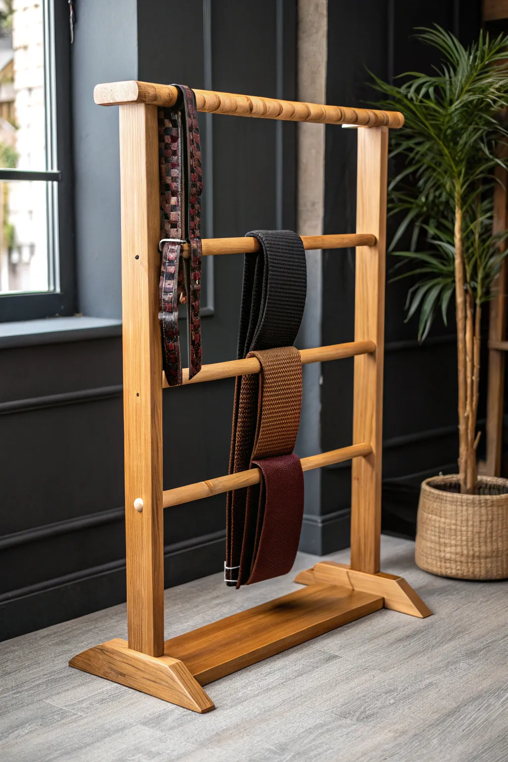Elevate your karate belt display with this eco-friendly bamboo stand, where natural beauty meets functionality.