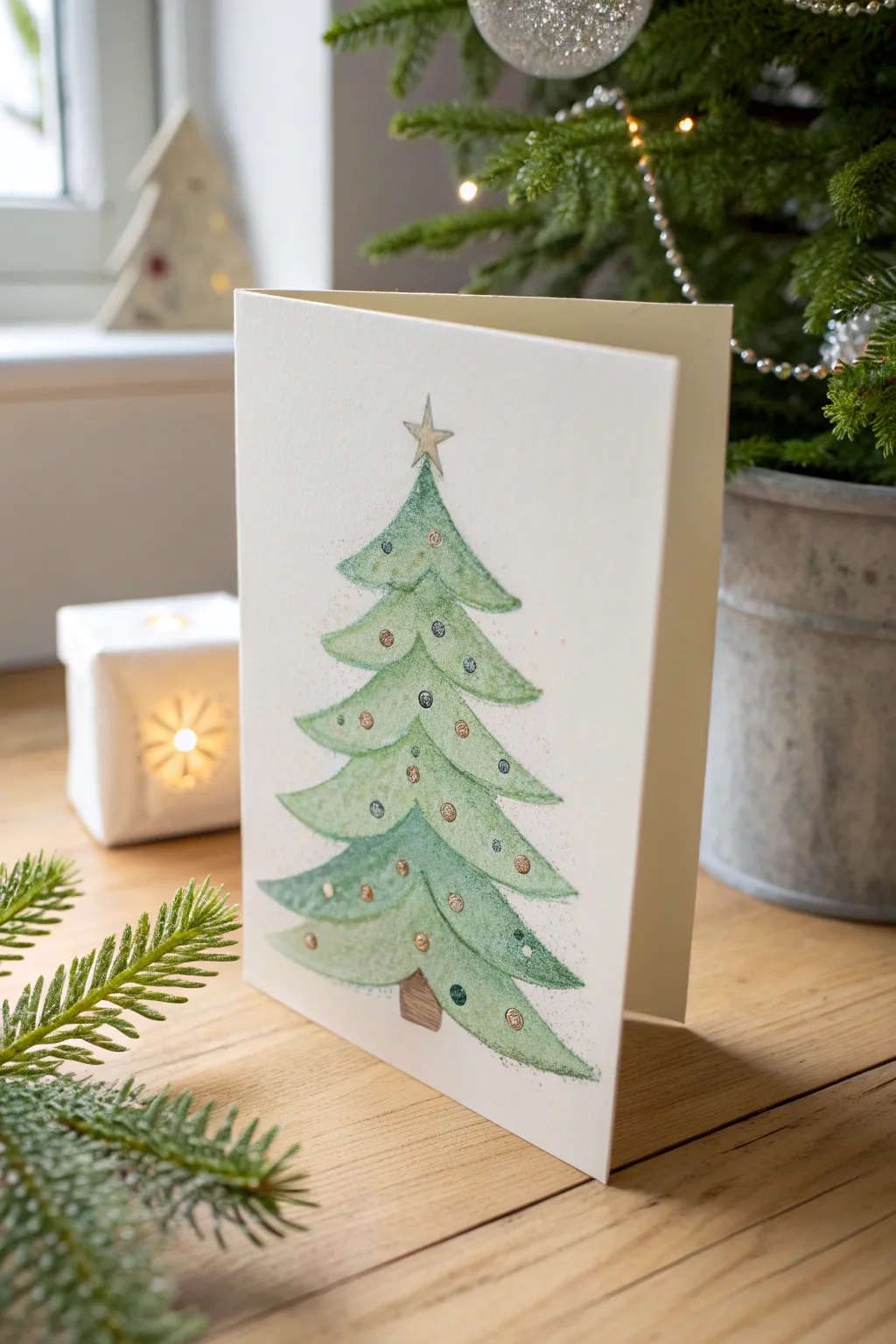 Craft a little holiday magic with sponge-painted Christmas trees—simple, stylish, and sparkling with sequins!