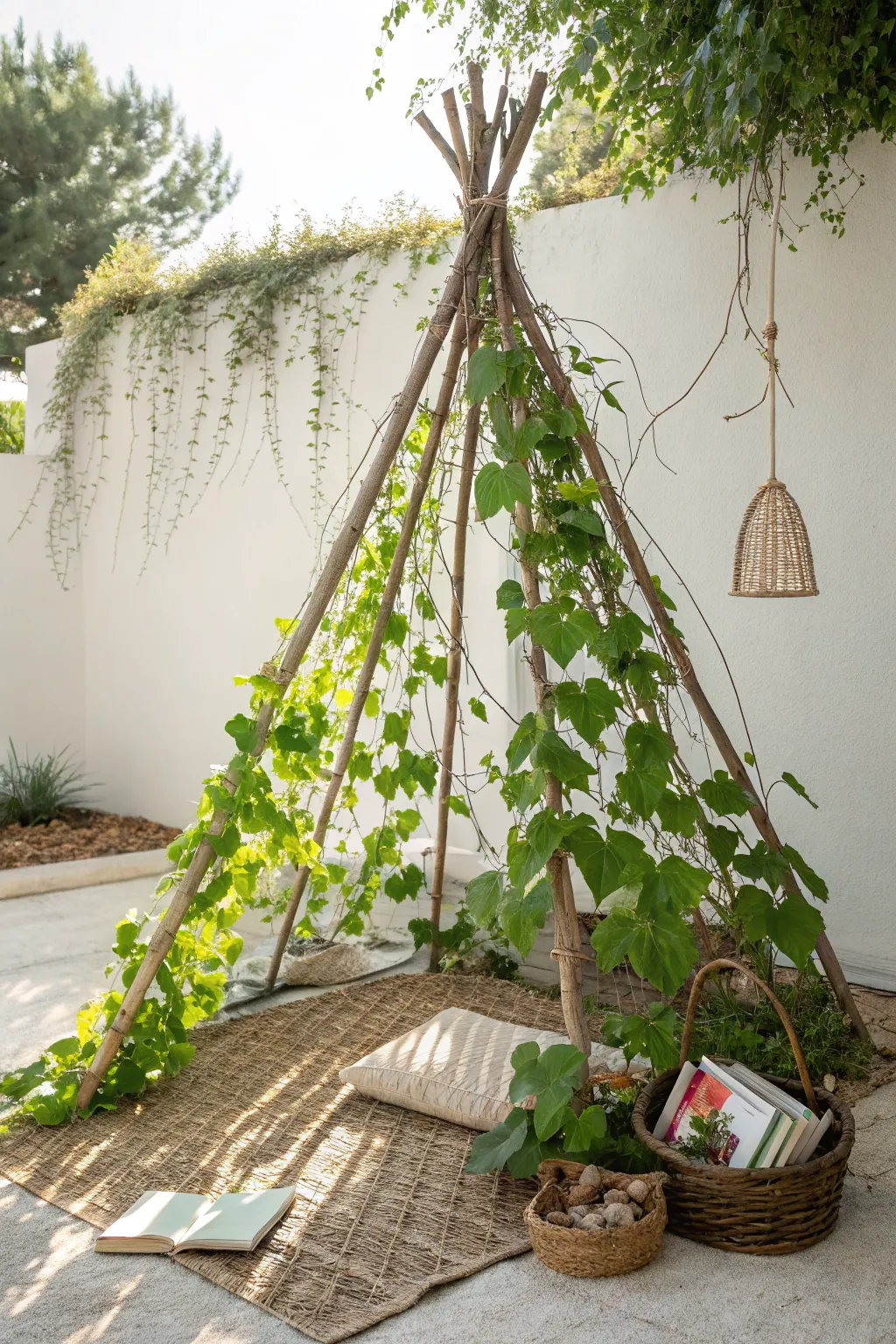 Discover the magic of a living teepee—a perfect summer nook for little adventurers!