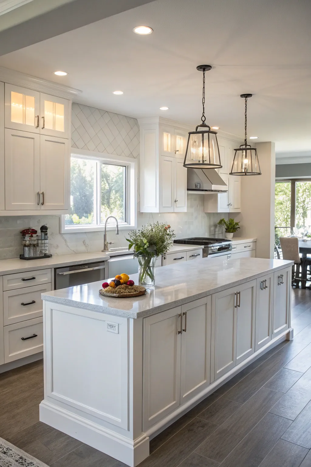 A classic kitchen with a white-on-white theme offering a serene and cohesive look.