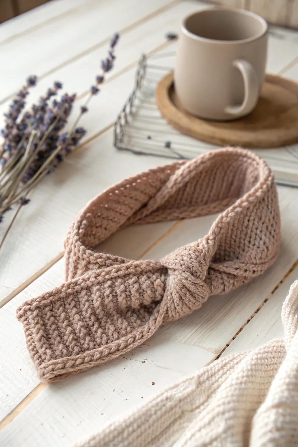Elevate your winter style with a touch of handmade elegance. 🌿🧶 #KnittedHeadband #ScandiBohoStyle