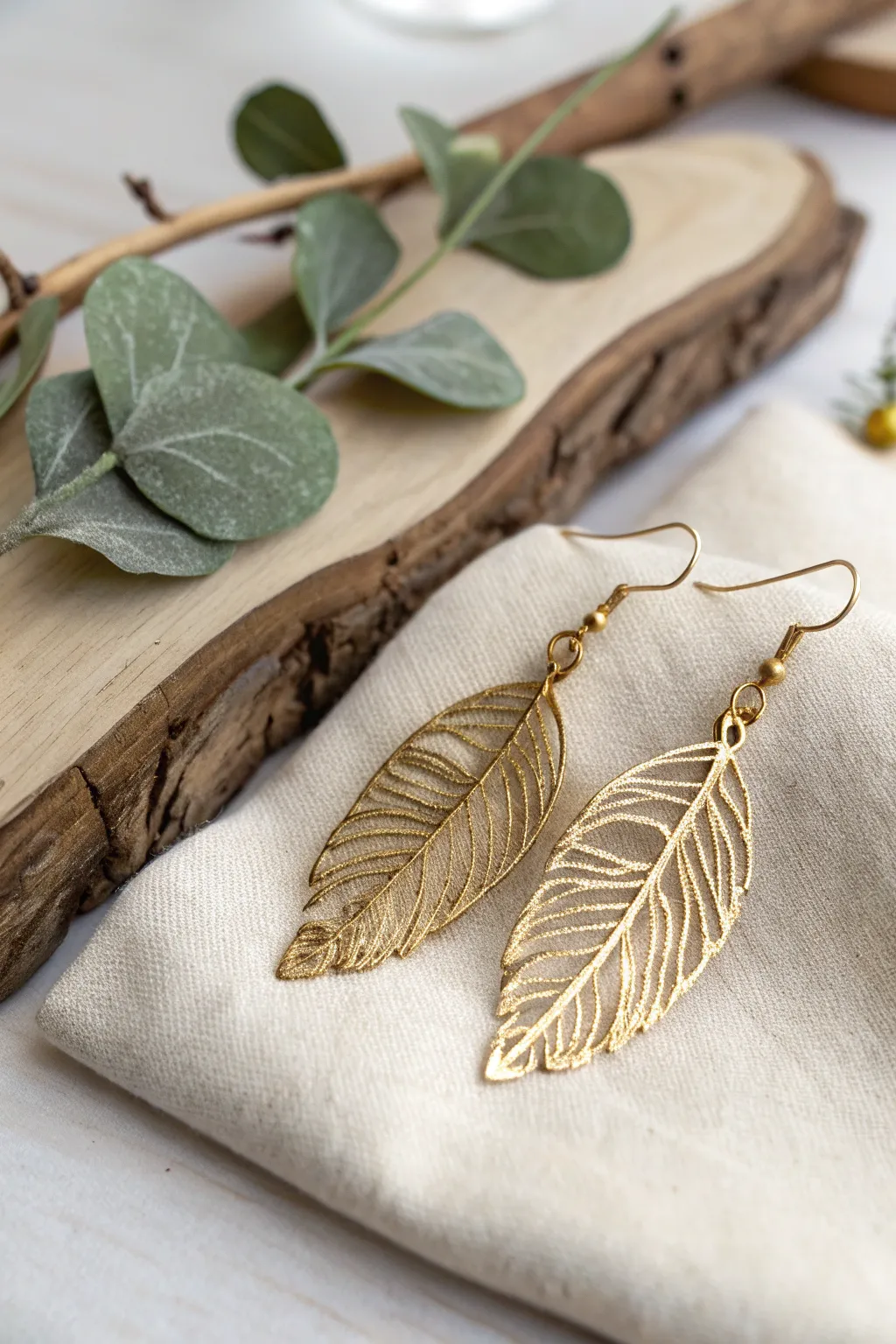 Embrace the woodland spirit with these exquisite leaf earrings, perfect for your last-minute DIY deer costume.