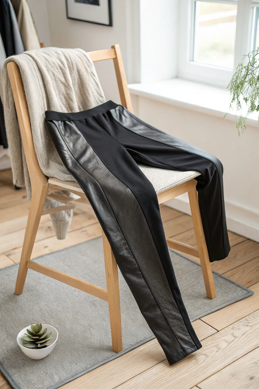 Elevate your night-out look with these chic faux leather panel leggings. Perfect for adding a rock 'n' roll edge to your wardrobe!