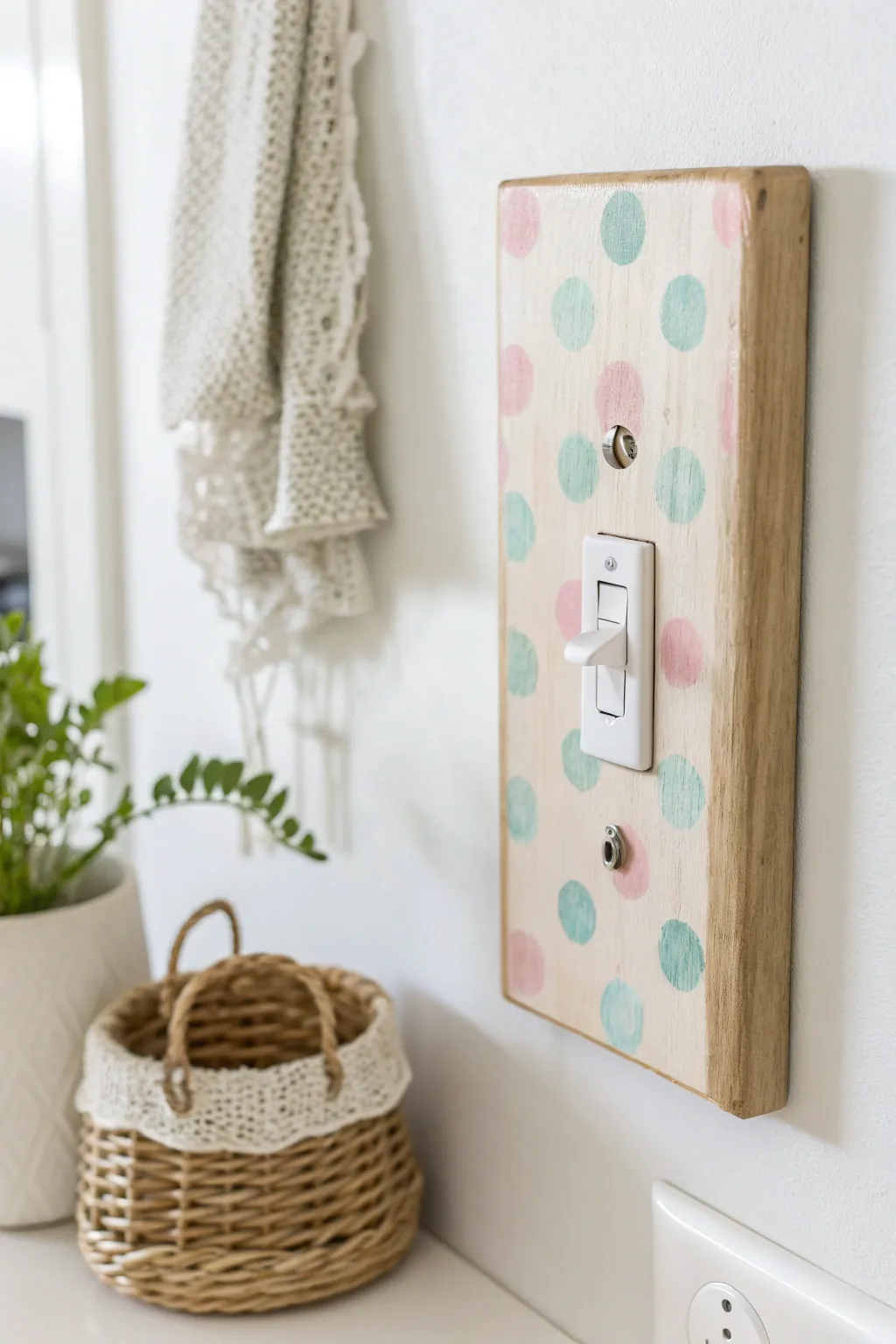 Add a playful touch to your space with a charming polka dot switch cover!