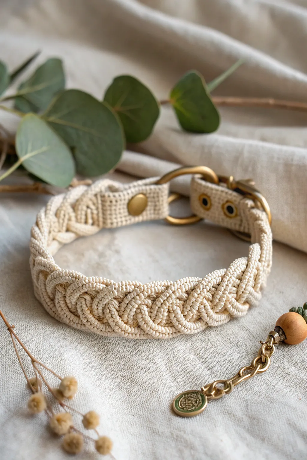 Elevate your pet's style with a handcrafted macrame collar—where simplicity meets natural beauty.