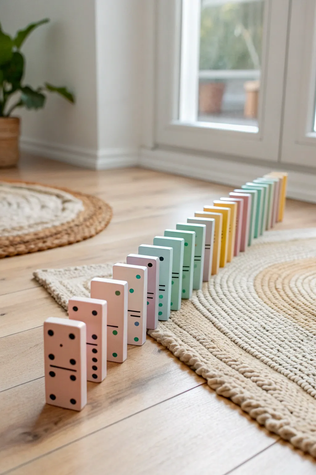 Watch the magic of cause and effect with magnetic tile dominos!