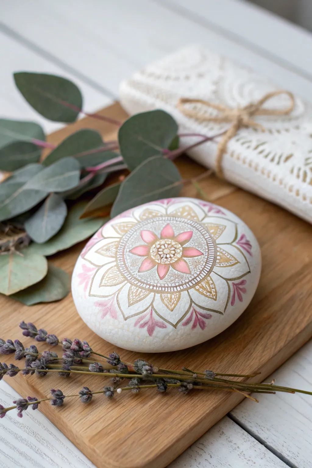 Transform nature's canvas with serene mandala rock art.