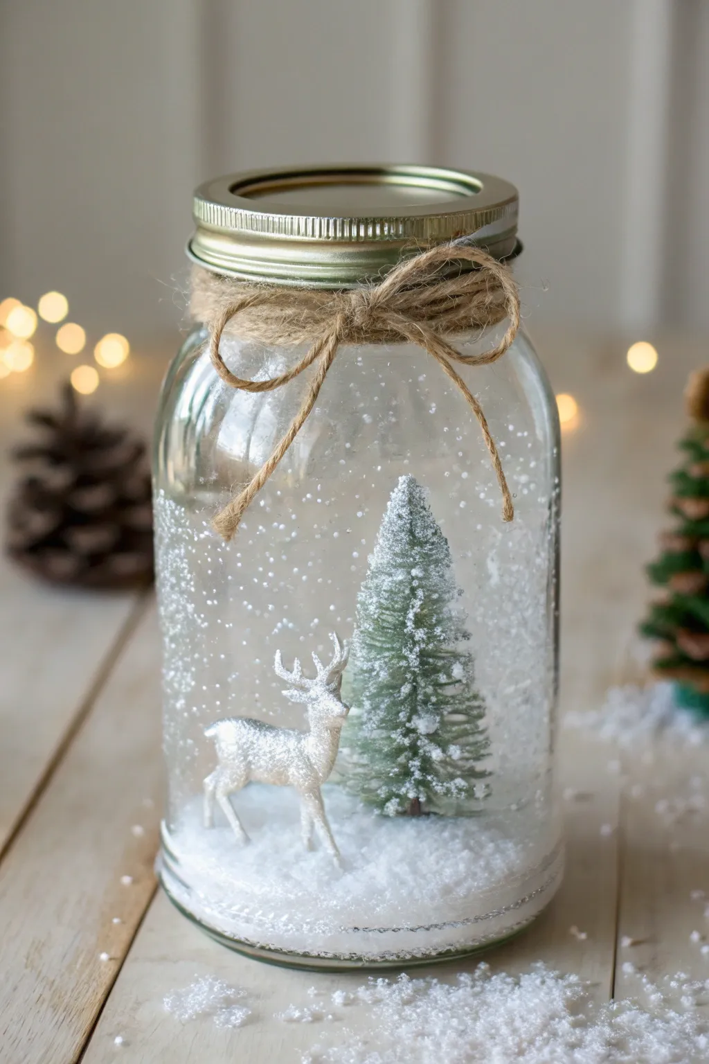Capture the magic of winter with a DIY mason jar snow globe, a perfect blend of simplicity and charm.