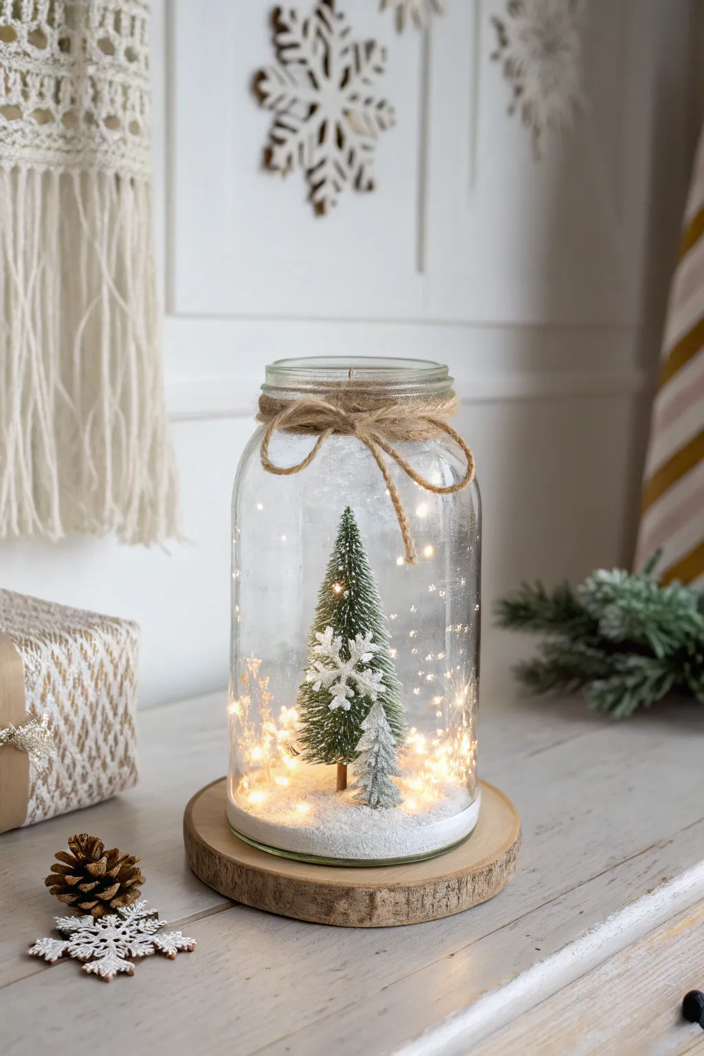 Transform your winter gatherings with charming DIY mason jar snow globes. Simple elegance meets handcrafted beauty!