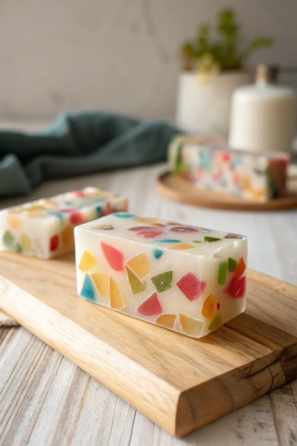 Brighten your day with a splash of color - confetti soap for a playful touch of elegance.
