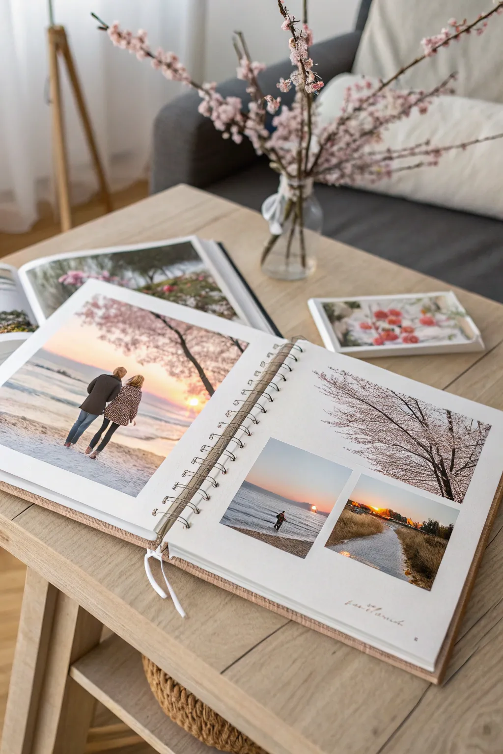 Capture each season's essence in your couple's memory book, blending minimalist design with heartfelt moments.