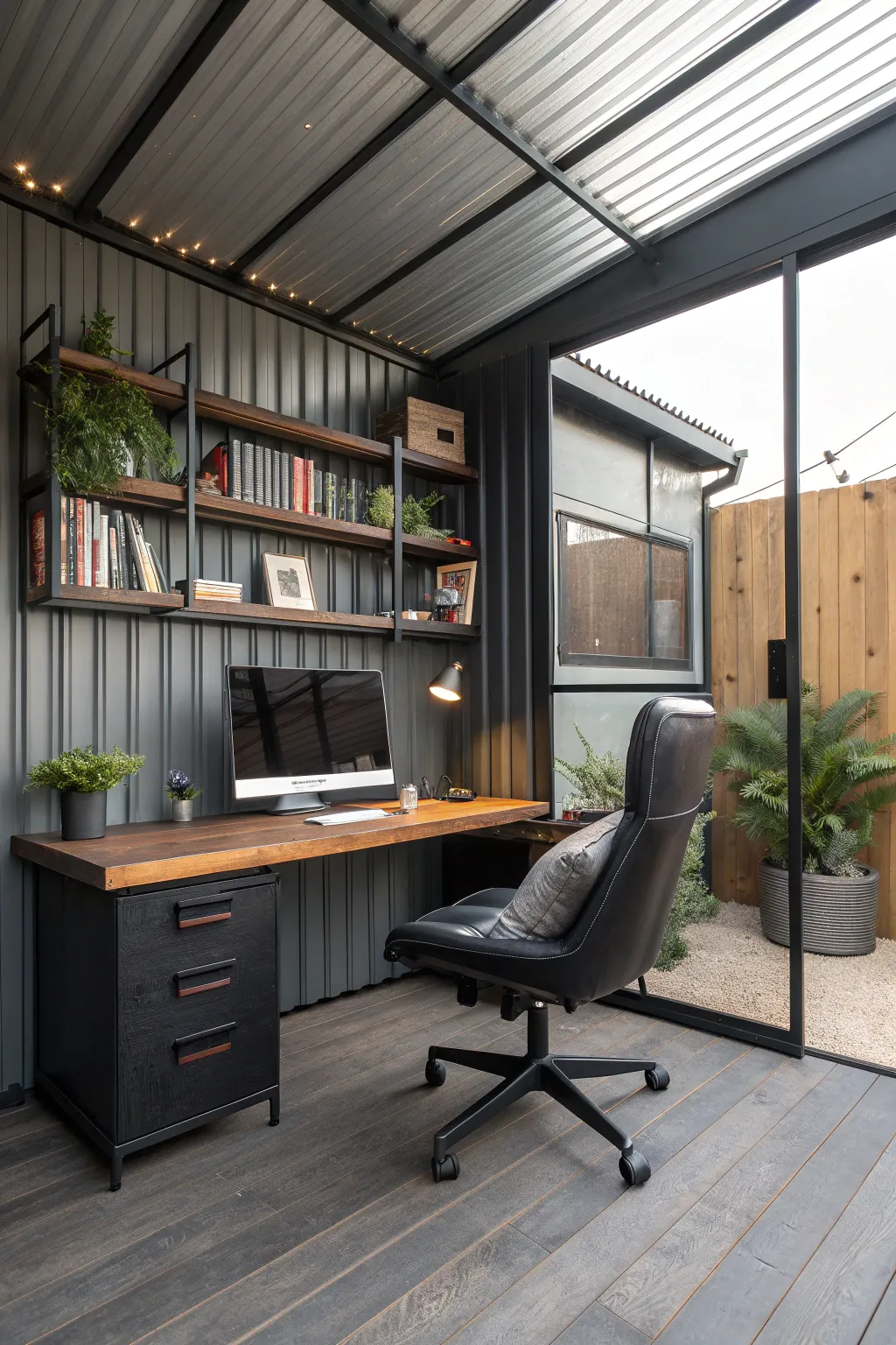 Transform your carport into a sleek, inspiring home office perfect for productivity and style.