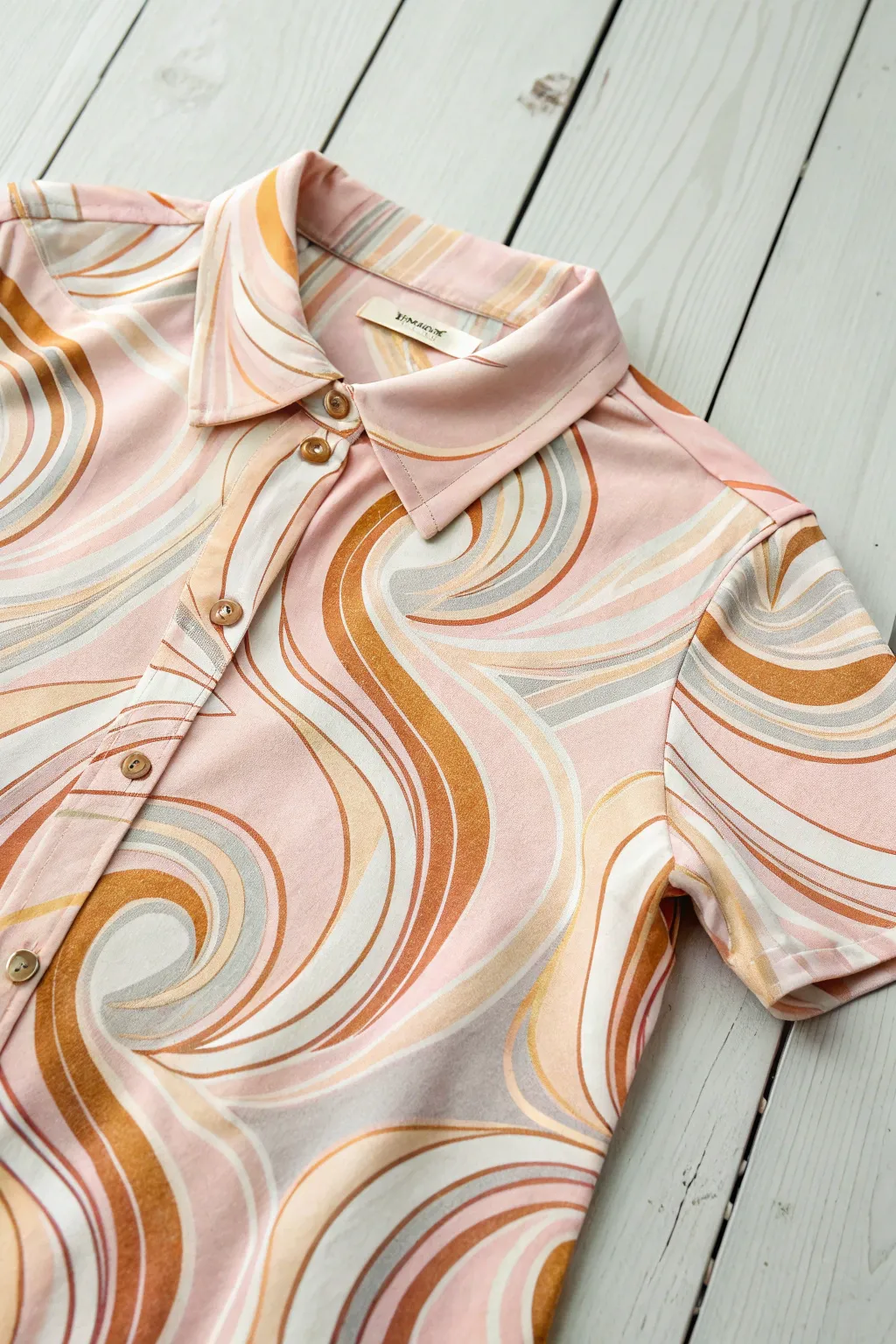 Wearable art: Embrace modern minimalism with this abstract pattern shirt.
