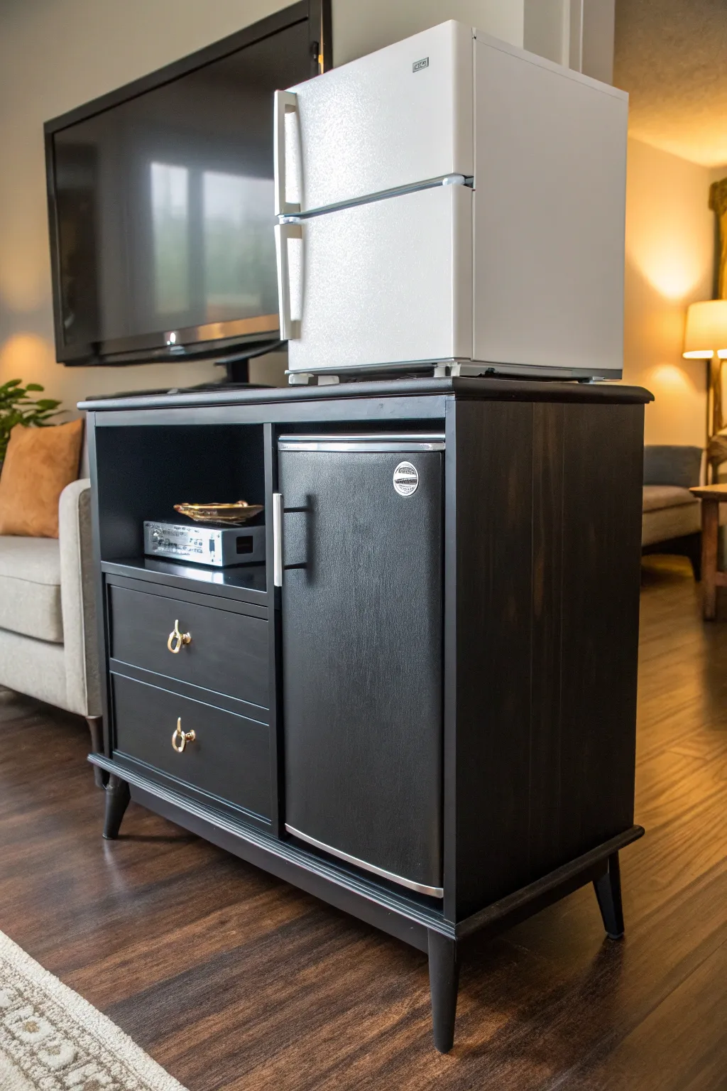 Transform your space with a stylish mini fridge stand: repurpose, refresh, and redefine.