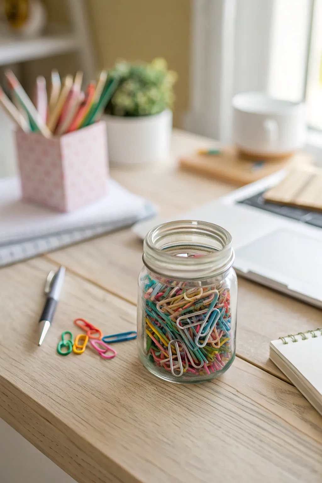 Transform clutter into elegance with this charming mini desk organizer.