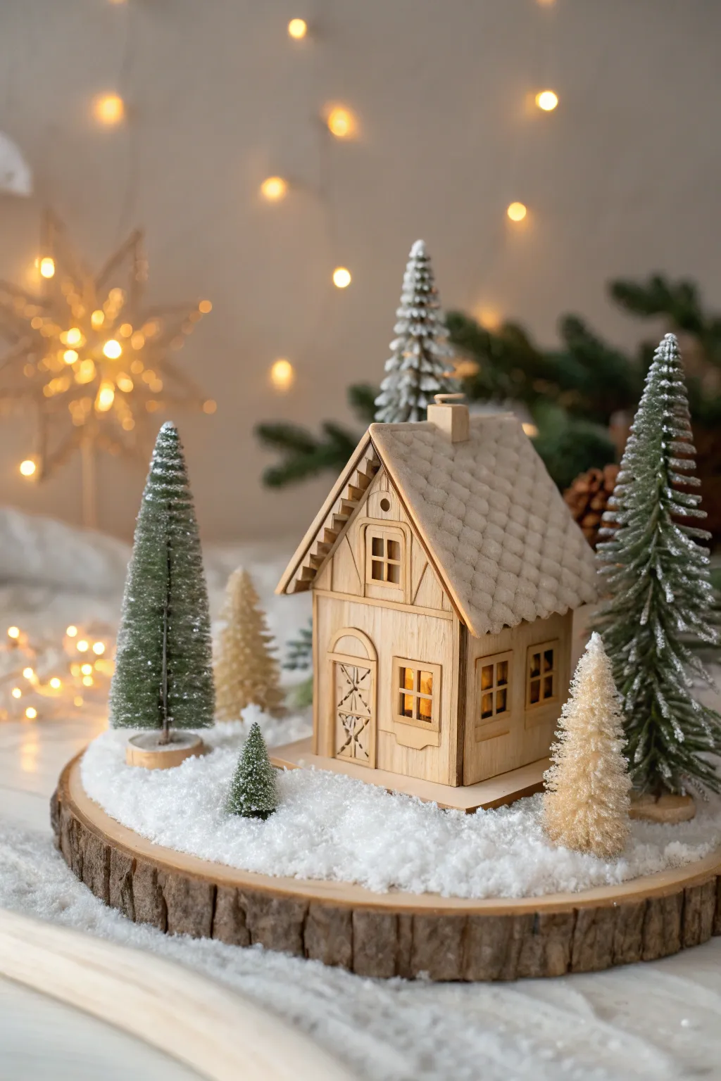 Discover the magic of the holidays with this charming miniature Christmas village, where simplicity meets festive elegance.