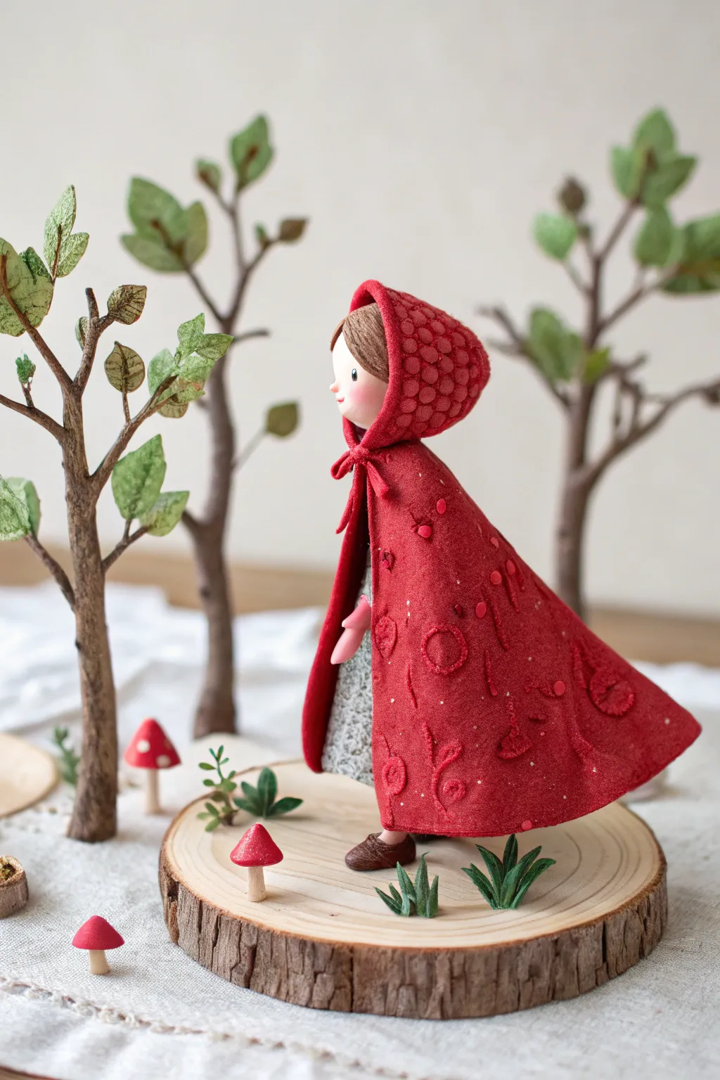 Step into a fairy tale with this enchanting Little Red Riding Hood mixed media art piece. Perfectly blending Scandinavian simplicity with boho elegance, it's a charming addition to any space.