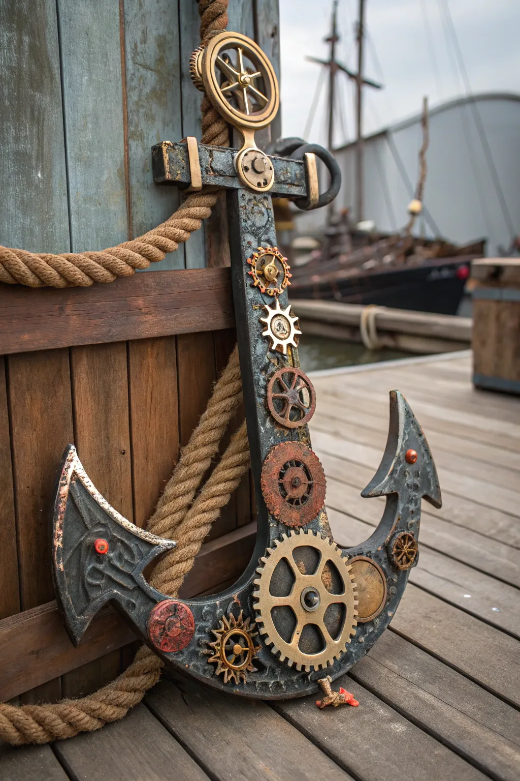 Embark on a steampunk voyage with this nautical masterpiece.