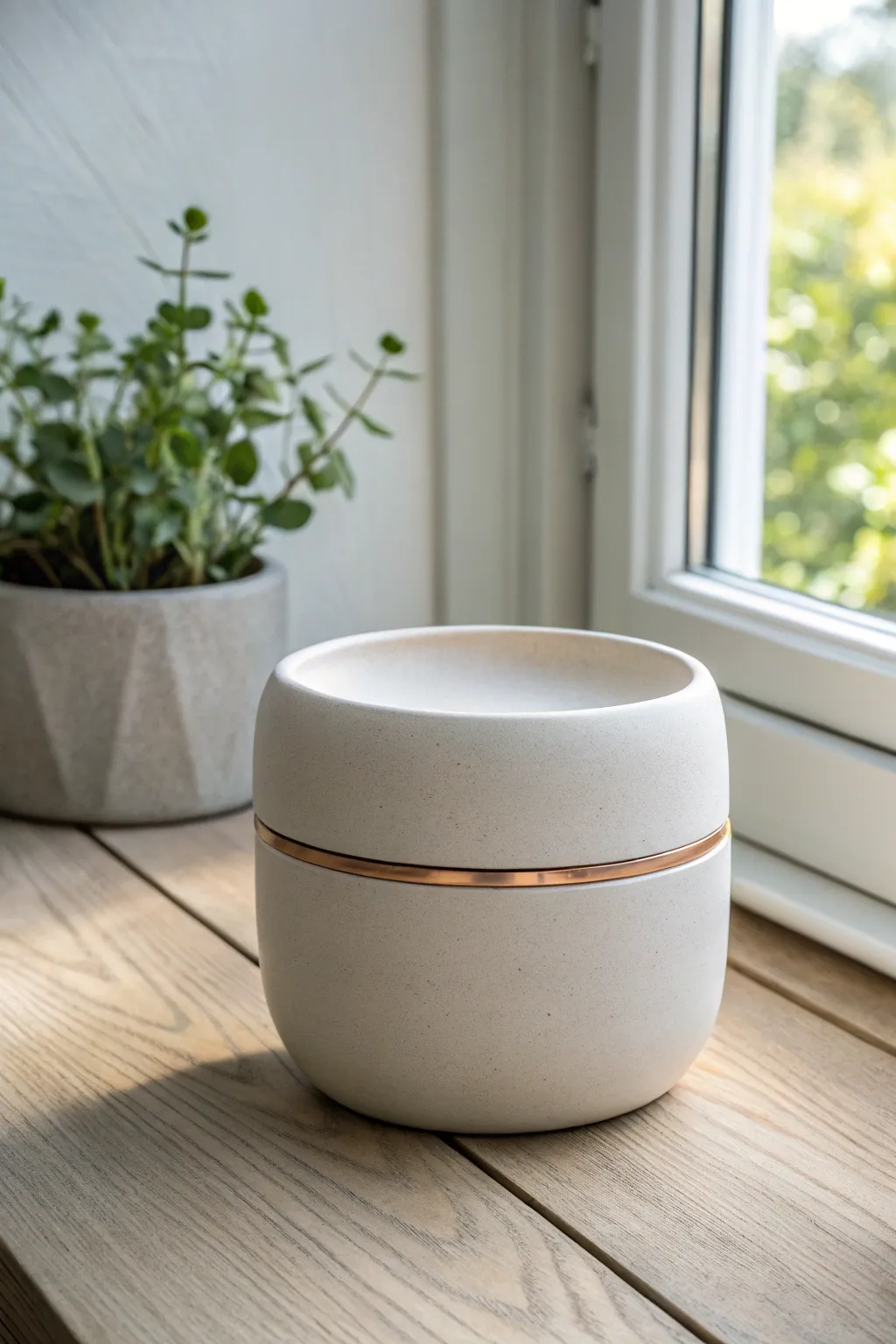 Embrace the beauty of contrast with this modern ceramic pot, where simplicity meets elegance.