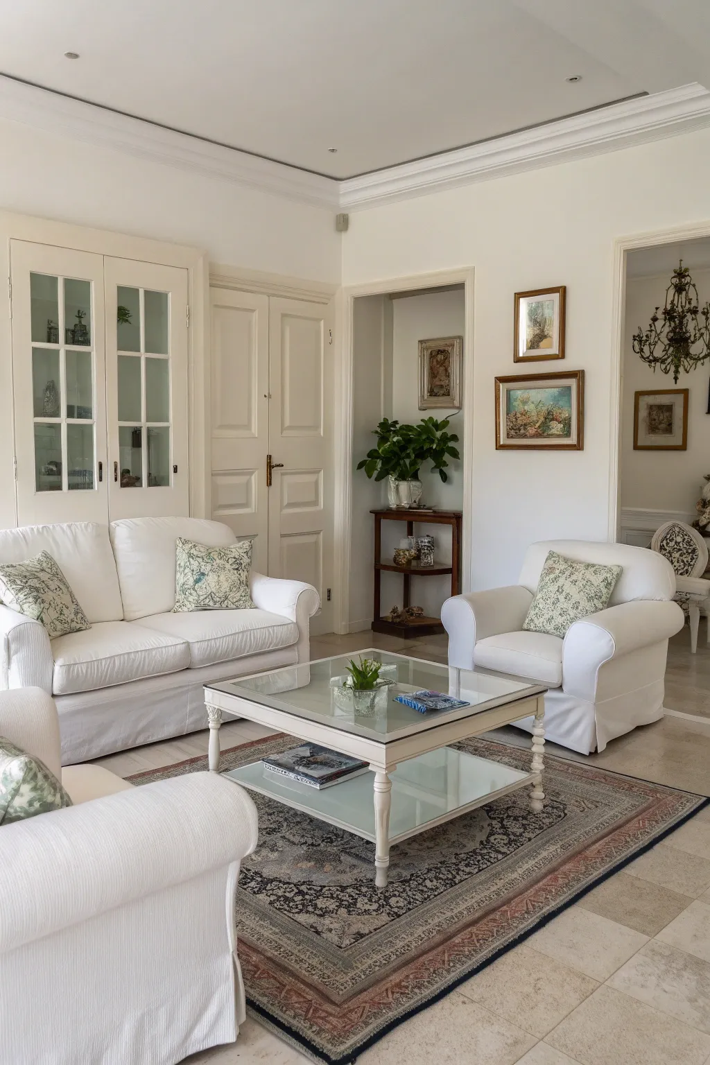 Classic white provides a clean and timeless look.