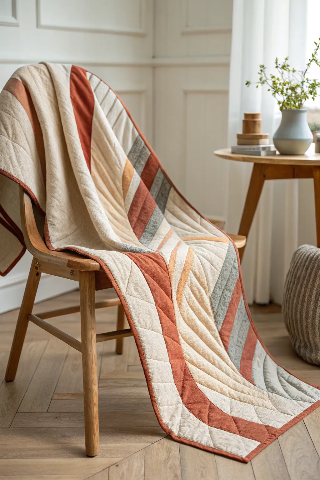 Embrace movement and energy with dynamic lines in your modern quilt design.