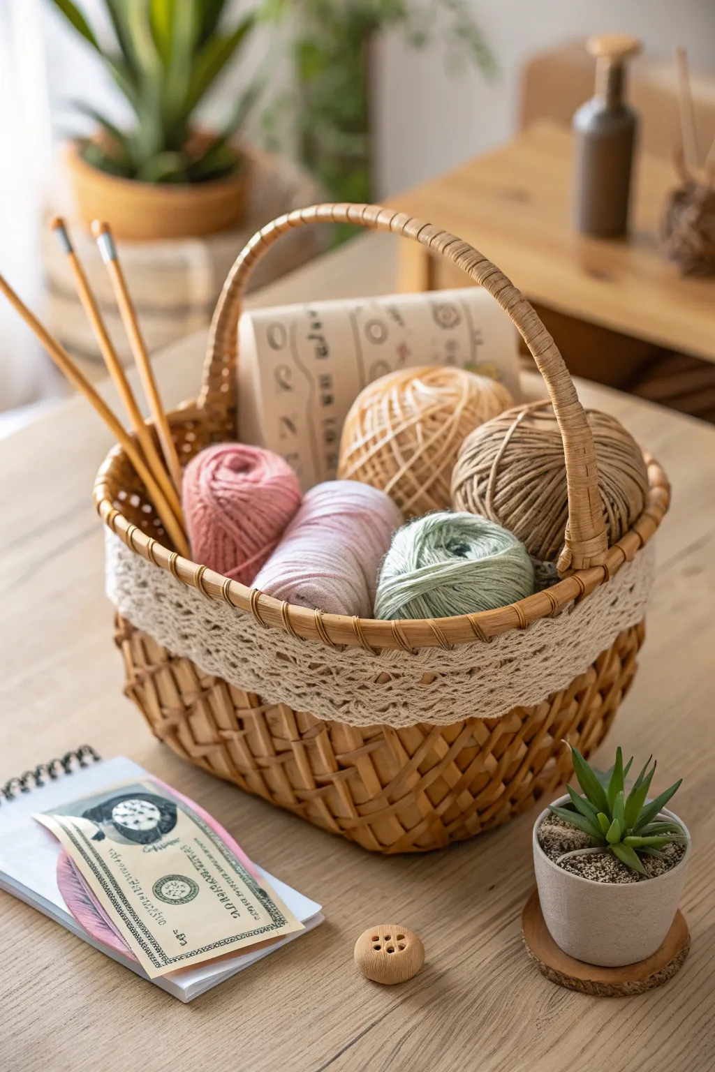 Inspire creativity with a DIY craft basket, where simplicity meets artistry. 🎨🧺✨