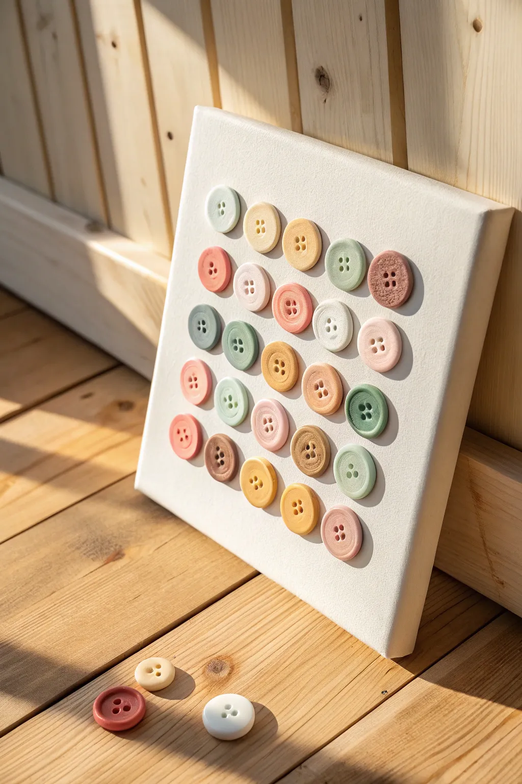 Simple and Sweet: A Button Art Canvas Perfect for Little Hands and Big Hearts.