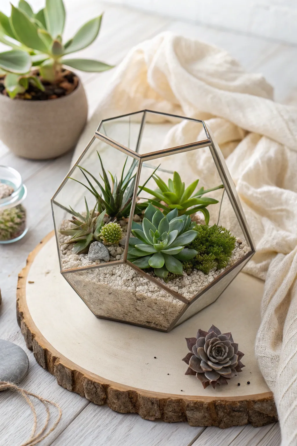 Bring nature indoors with this elegant succulent terrarium—perfect for a Mother's Day gift that celebrates simplicity and beauty.