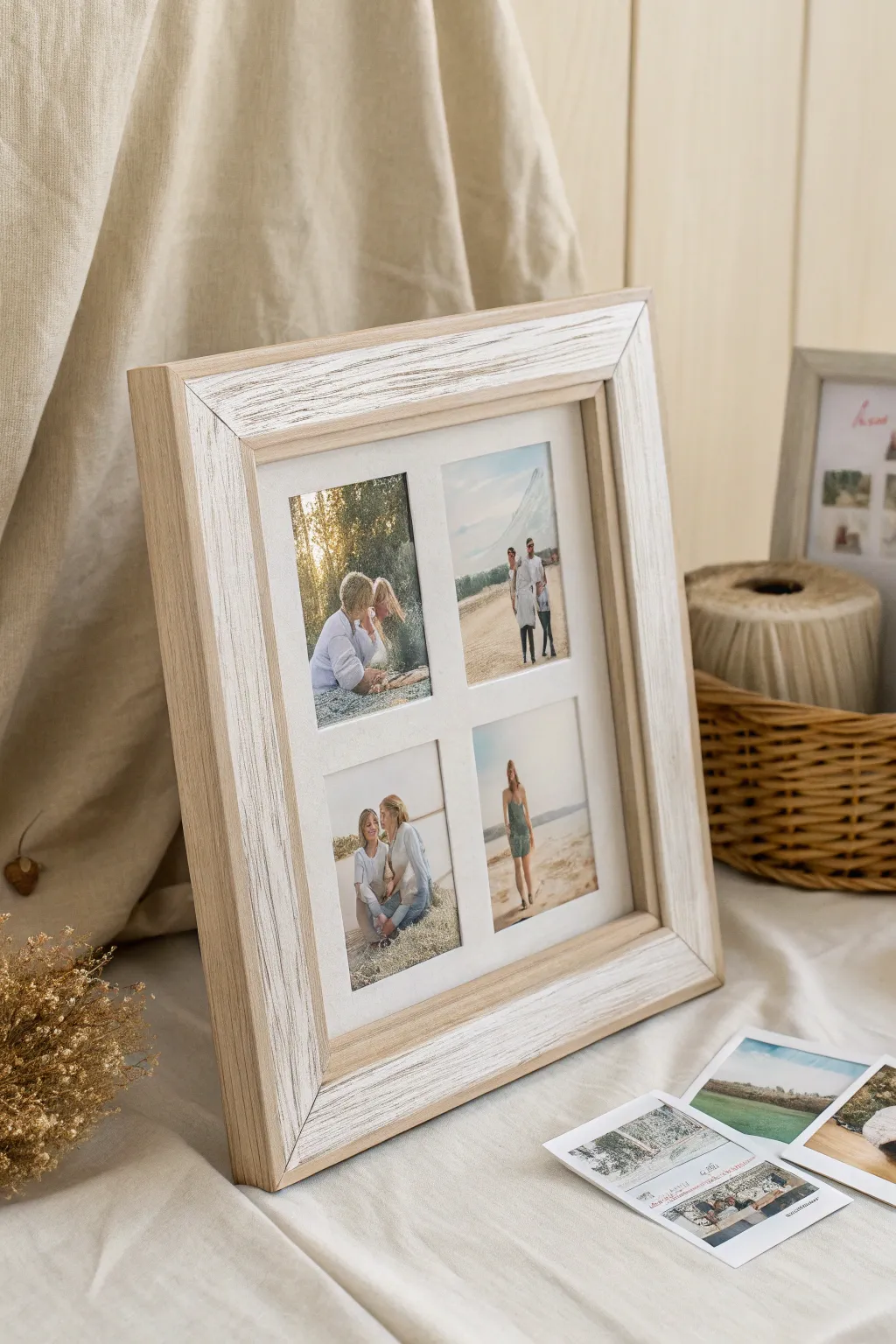 Craft a story with every glance - a minimalist photo collage frame for cherished memories.