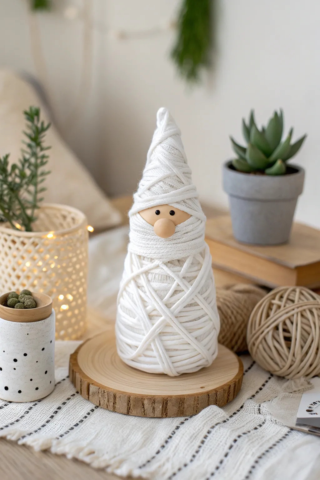 Meet the Mummy Gnome: A charming blend of whimsy and craft for your Halloween decor.