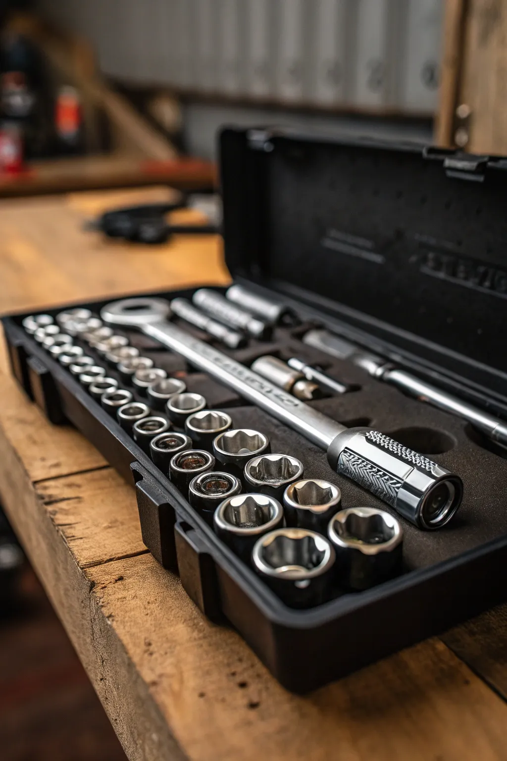 Elevate your toolkit with the essential socket wrench set—where functionality meets sleek design.